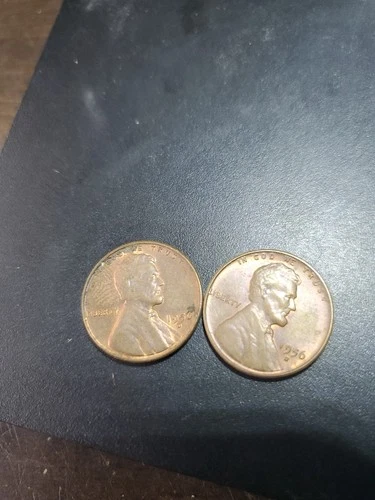 1956-D 1C RD Lincoln Cent Lot 2 Coins Vf