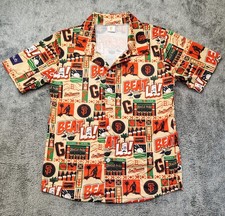 San Francisco Giants MLB Floral Hawaiian Shirt Men's Size M Orange Oracle Park