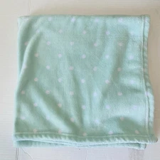 Cloud Island Blanket Mint Green With White Cirlces