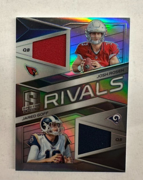 2018 Panini Spectra Josh Rosen/Jared Goff Dual Jersey PW Patch 134/199 Refractor