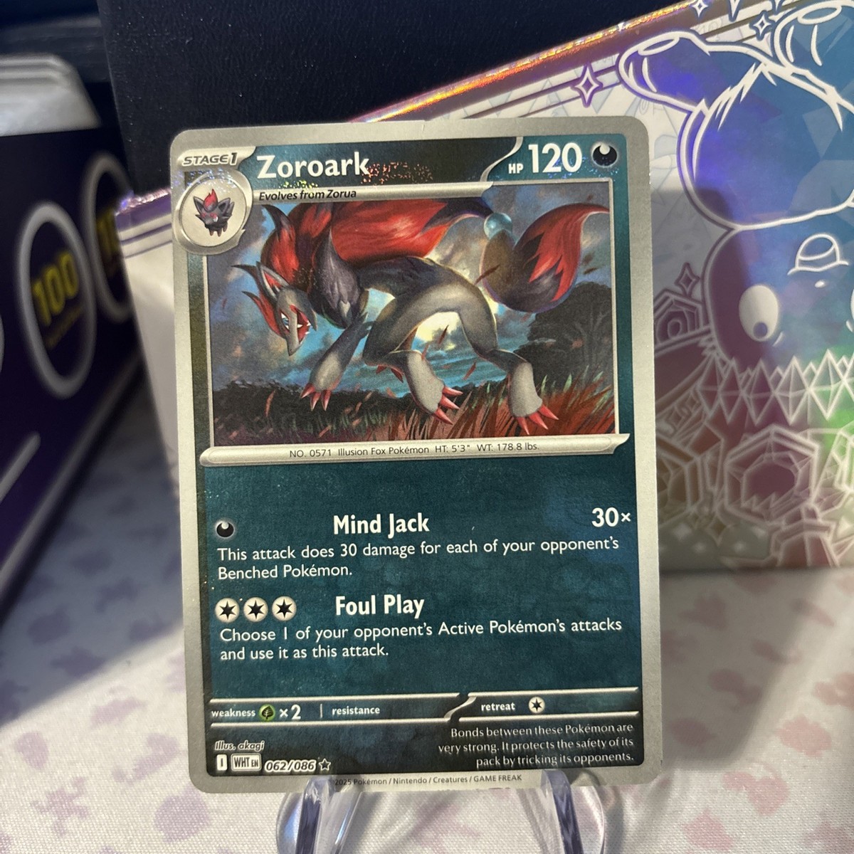 Pokemon ZOROARK 062/086 - White Flare - Master Ball Pattern - MINT