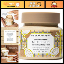 Exfoliating Body Scrub Coconut Cream 8 fl oz - Natural Skin Care, Smooth Refre
