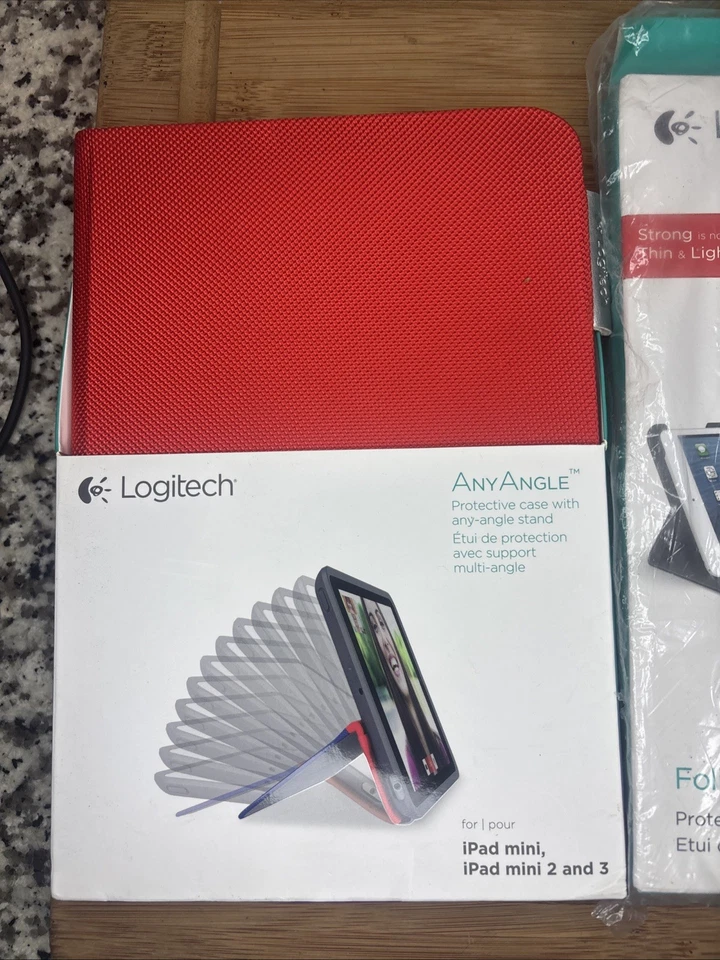 3 BRAND NEW Logitech Folio & Any Angle  Protective case for iPad mini  2 Purple - Image 2 of 4