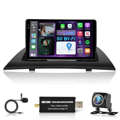 DAB+ 4+128GB Für BMW X3 E83 2006-2010 Android 15 GPS Navi Carplay Autoradio KAM