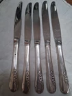 SET OF 5 Dinner Knives International Silver Blossom Time Sterling