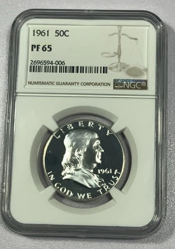 1961-P Franklin 90% Proof Silver Half Dollar NGC PF65