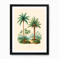 Paradise Found: Tropical Palm Trees Framed Wall Art Poster Canvas Print Picture