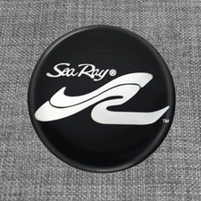 For Sea Ray SR Black Chrome Emblem Steering Wheel Badge Across New 1 3/8" -1Pc