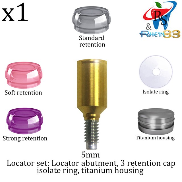 Dental Implant Locator Attachment Set Abutment Silicone Caps Ring