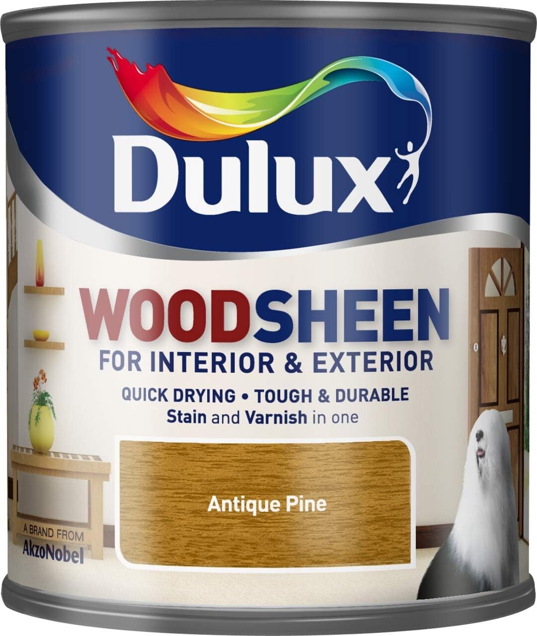 Dulux Woodsheen Interior Exterior Stain Varnish Paint 250ml - Antique Pine