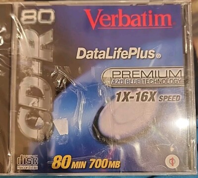 4 PK(a20) Verbatim Data Life Plus Super AZO Blue CD-R 80 Min 700 MB 1X-16X Speed