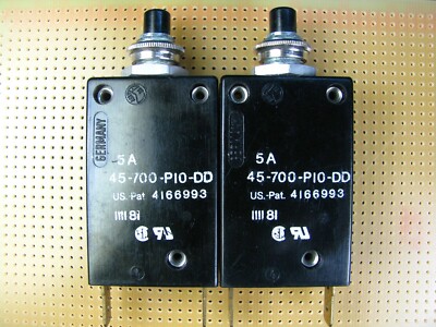 ETA  CIRCUIT BREAKER, PUSH ON/OFF,5AMP@250VAC,NEW,LOT OF 2PCS
