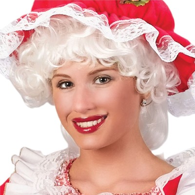 Fun World 8'' Mrs. Santa Claus Christmas Wig Women Costume Accessory One Size