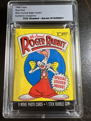 1988 Topps Who Framed Roger Rabbit Wax Pack Authentic Unopened Encapsulated