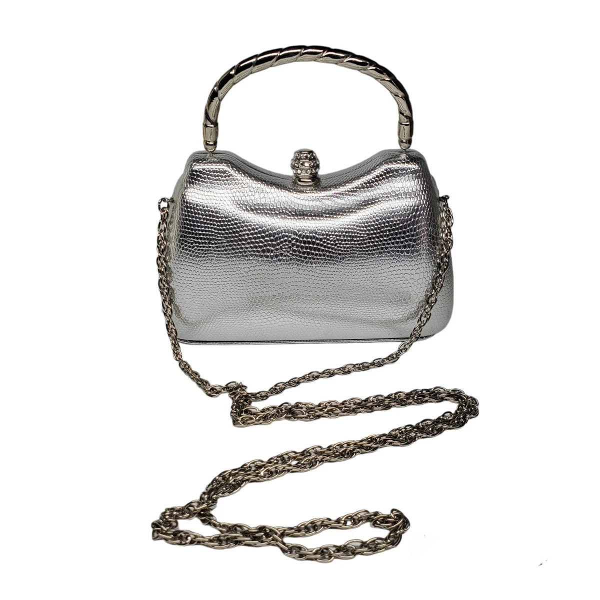 Chain Wear Silver For Women Bag - Silver Chain Purse -SINBONO