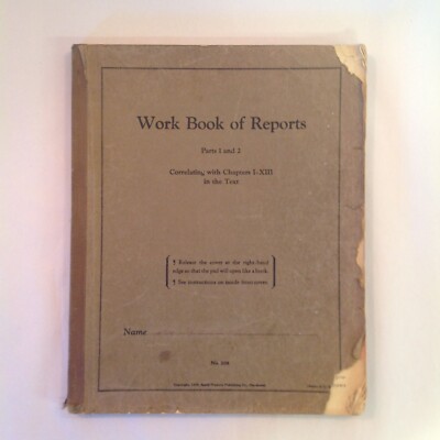 Vtg 1929 20th Century Accounting Work Book of Reports Accountant Progress Class