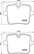 Brembo P 06 109 brake pad set, disc brake for BMW, Rolls-Royce