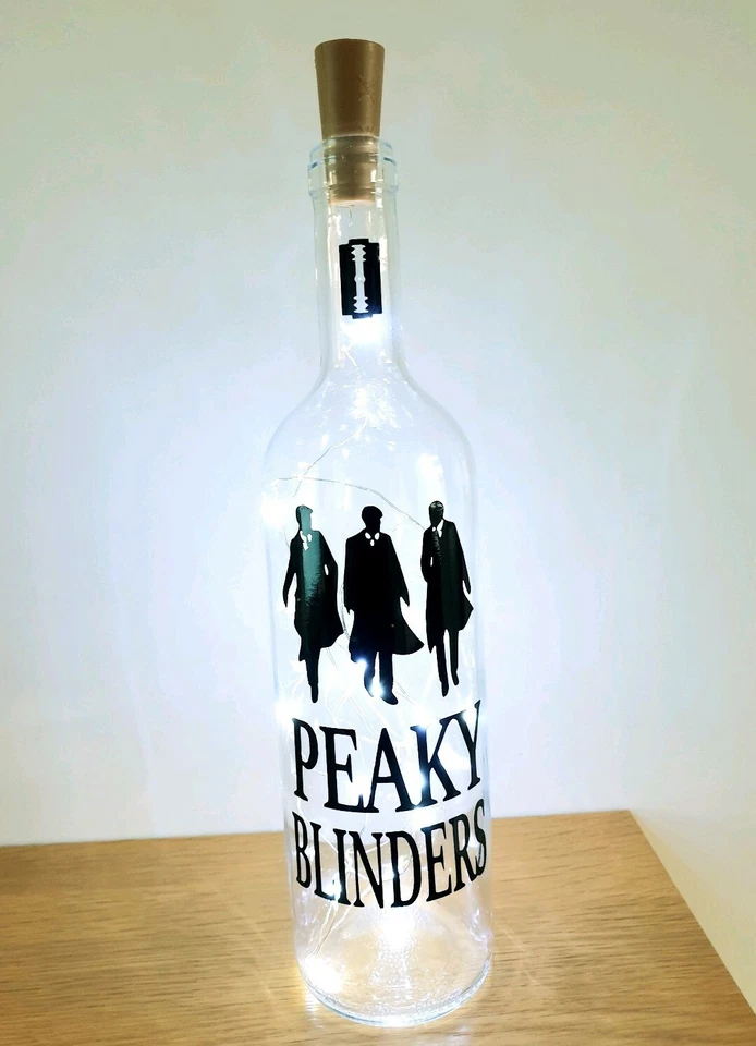 BEAUTIFUL BOTTLES SHOP Light Up Bottle Peaky Blinders Fab gift for Birthday Christmas