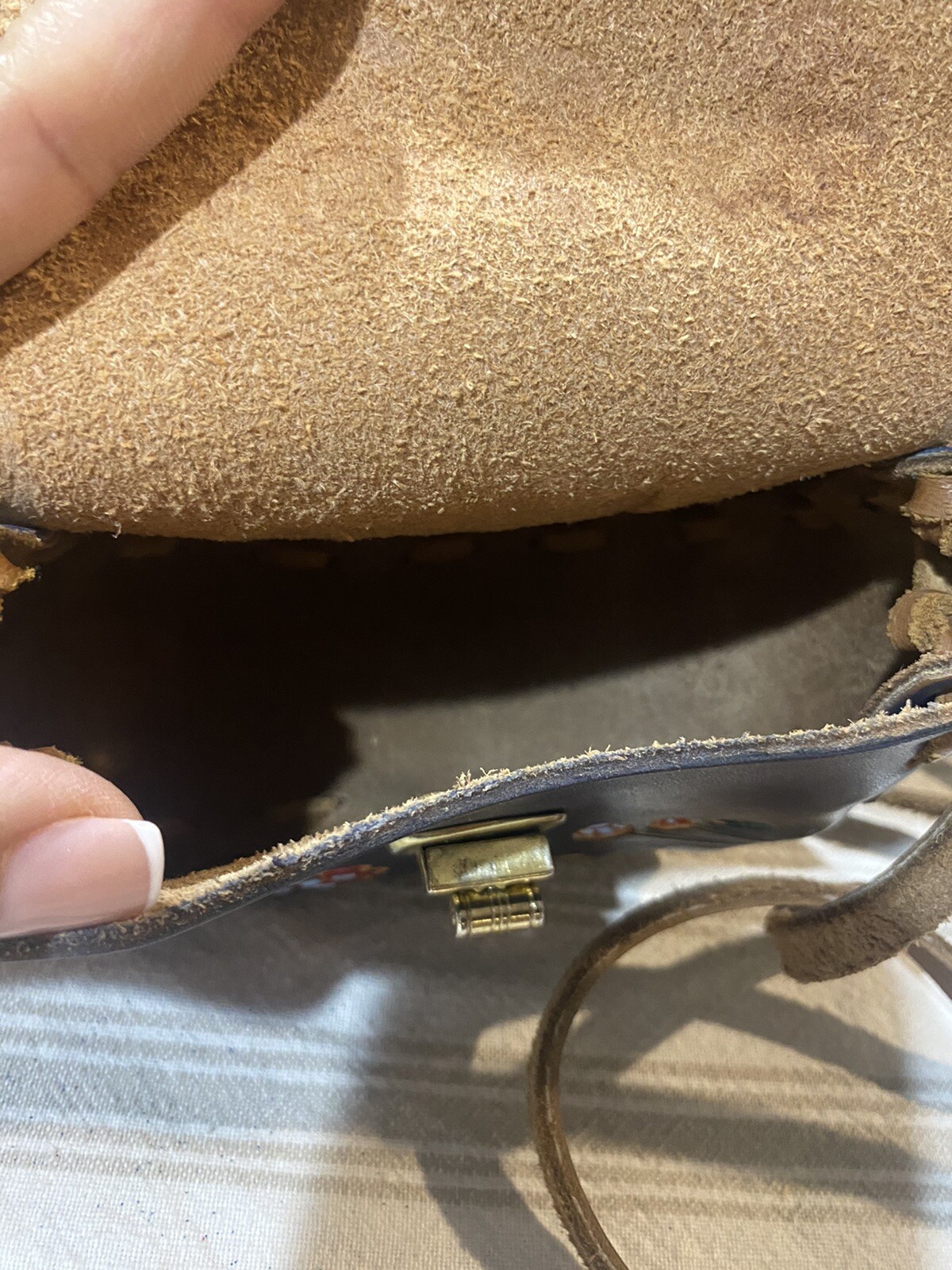 Peruvian Mini Handmade Tooled Leather Crossbody P… - image 6