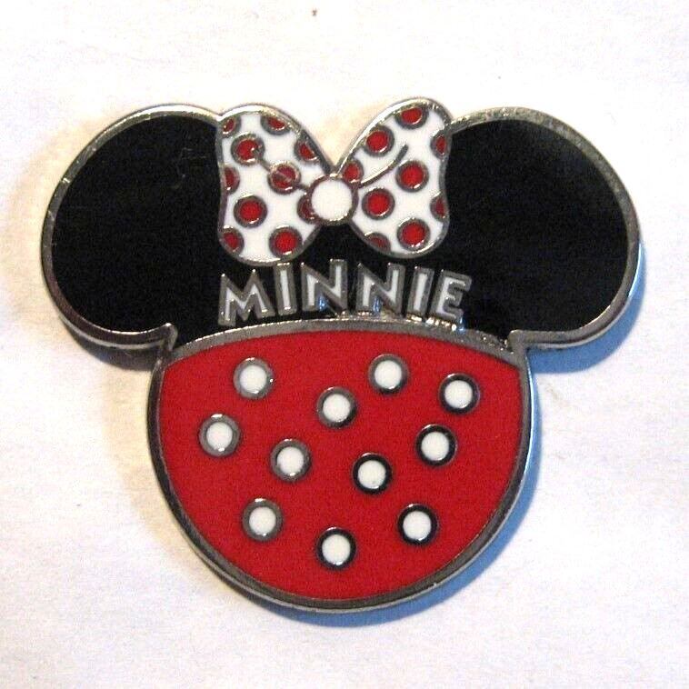 Disney Trading Pin Minnie Mouse Iconic Black Mickey Ears Red Polka Dot Bow 2015