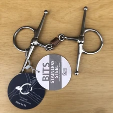 Shires 4.5 Inch Stainless Steel Horse Bit Full Creek Snaffle w Copper Peanut