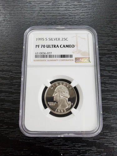 1995 S Silver Proof Washington Quarter - NGC PF 70 Ultra Cameo