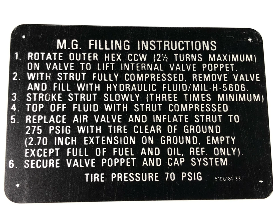 Cessna 5100181-33 Placard - Image 2 of 2