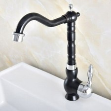 Kitchen Wet Bar Bathroom Vessel Sink Faucet Tap Black Silver Brass Swivel snf490