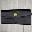 Vintage PRESTIGE Black Satin Gold Flower Closure 30’s 10” X 5”