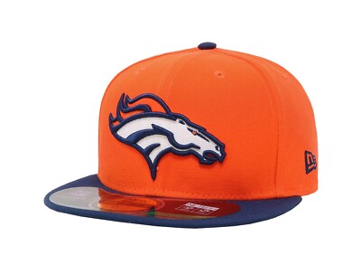 New Era 59Fifty Men Women Cap NFL Denver Broncos On Field Orange Navy Fitted Hat