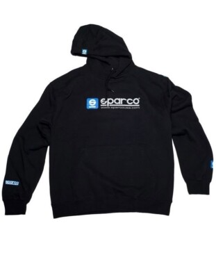 Sparco WWW Hooded 100% Pre-shrunk Cotton Black Medium Sweatshirt SP03100NR2M