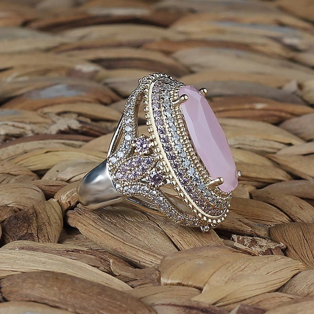 925K Sterling Silver Handmade Turkish Jewelry Chalcedony Authentic Lady Ring