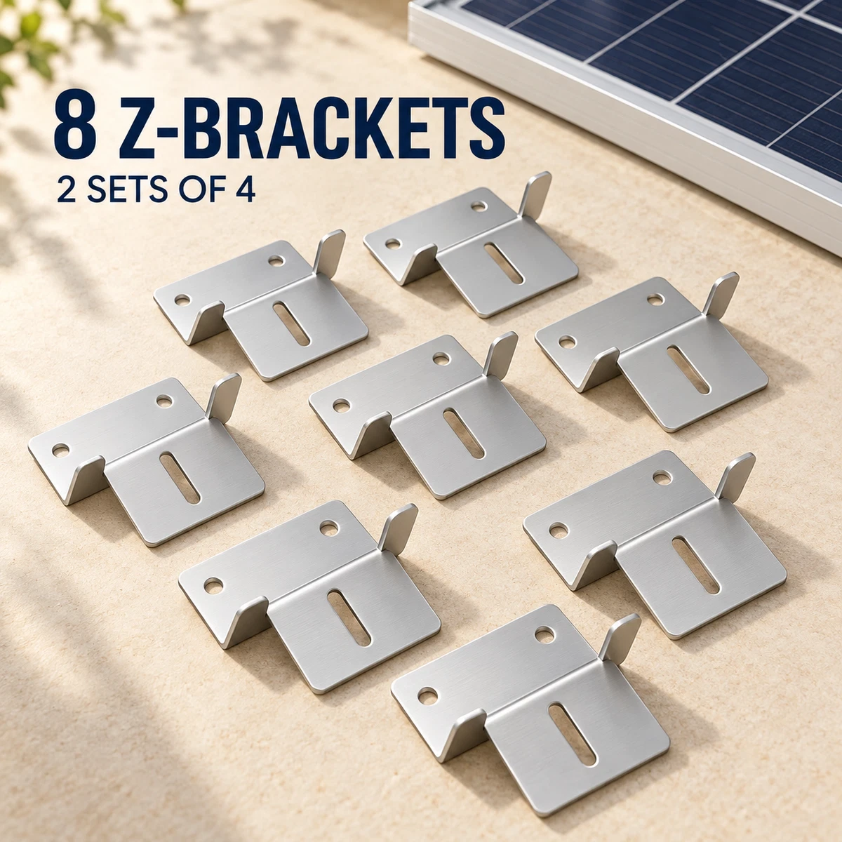 8PCS Solar Panel Z Brackets Aluminium Flat Roof RV Mounting 2 Sets of 4