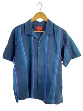 Supreme Short Sleeve Shirt L Cotton NVY Stripe