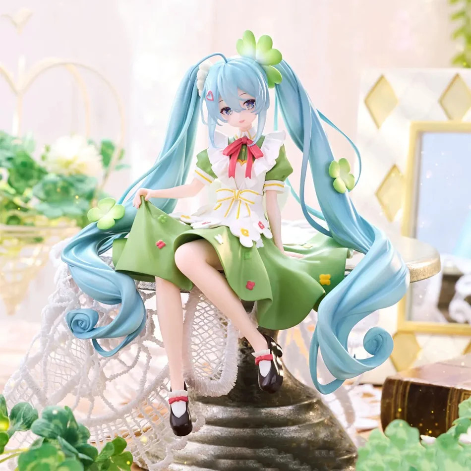 Furyu Hatsune Miku Flor Hada Trébol PVC Fideos Tapón Figura Juguete