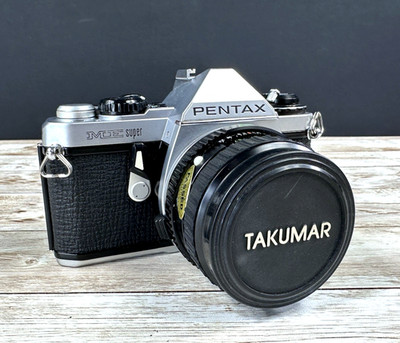 Pentax ME Super 35mm Camera w/ 28mm Takumar Bayonet Lens | Working!