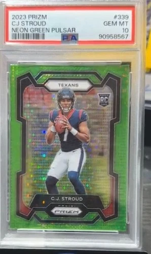 2023 Panini Prizm Rookies Neon Green Pulsar CJ Stroud #339 PSA 10 GEM MT 1mh5