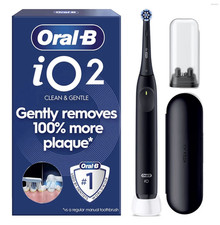 Oral-B iO2 Electric Toothbrush Black, Rotating, 3 Speeds, Travel Case