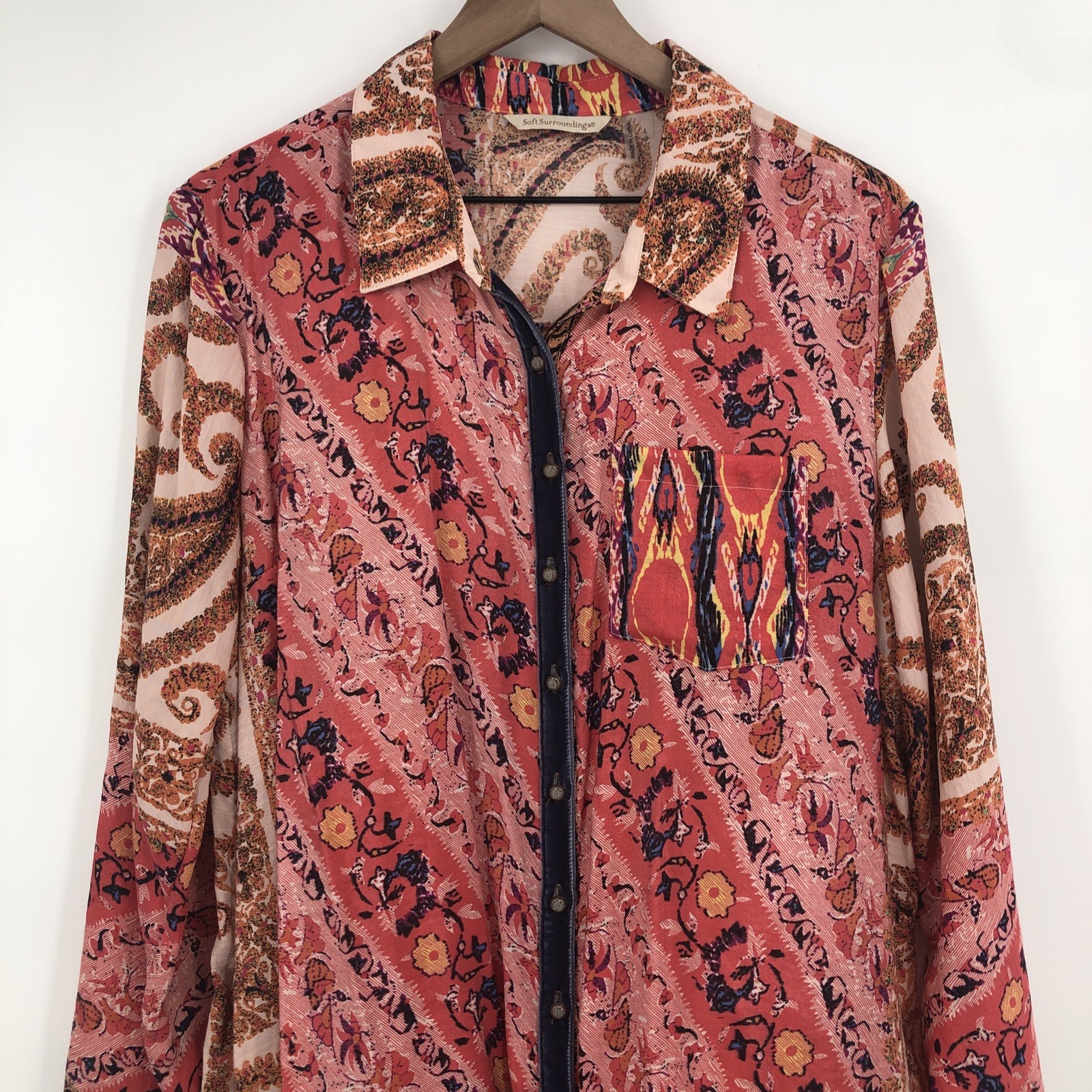 Soft Surrounding Brynn Button Tunic Top Floral Pa… - image 2