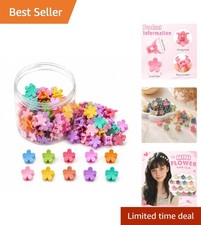 100PCS Mini Flower Hair Clips for Girls Women Color B-Flower A Colorful Sma...