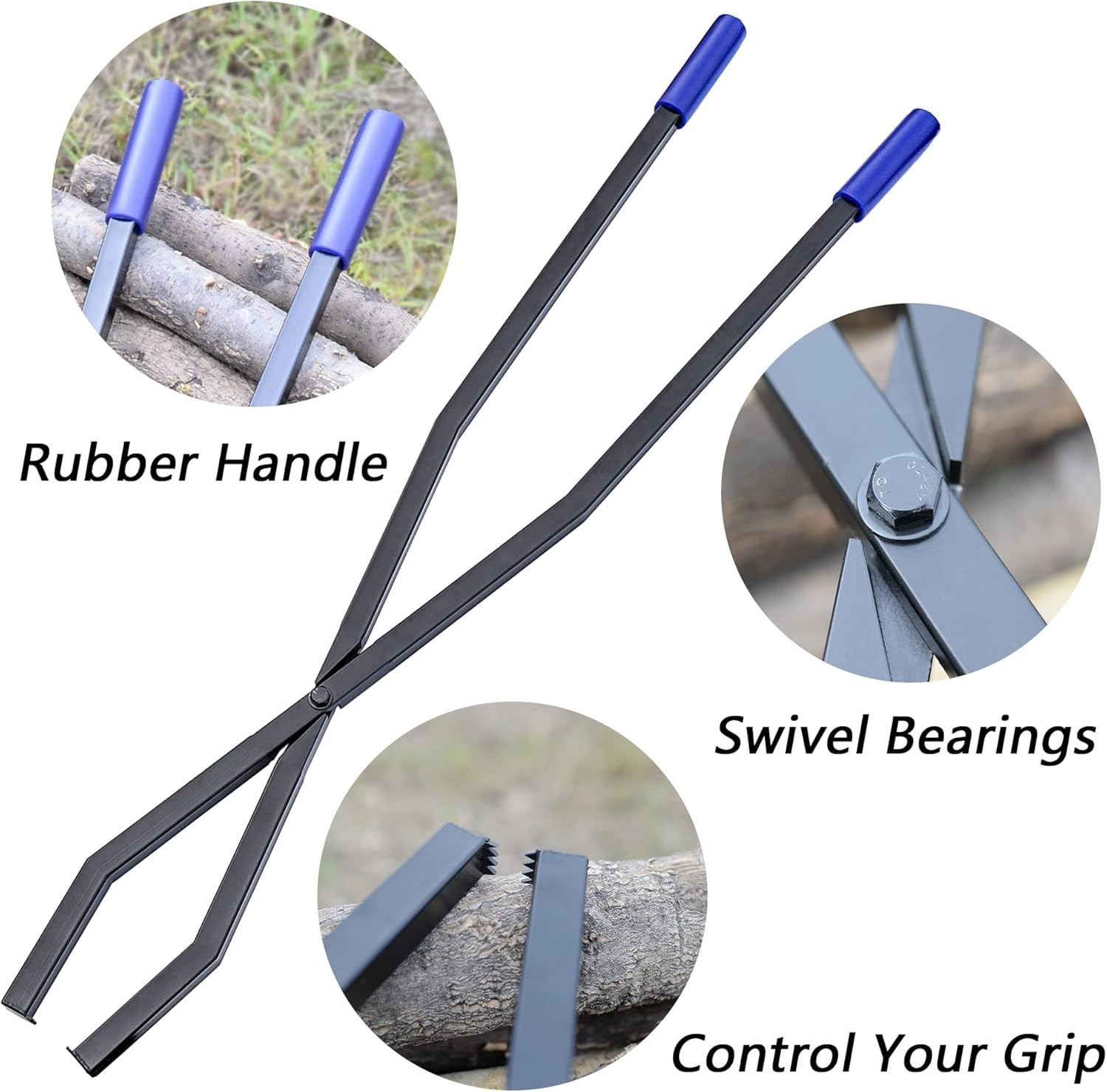40'' Fire Tongs for Fire Pit Firewood Grabber Tool