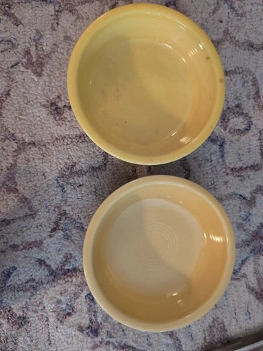 Vintage Fiestaware Set Of 2 (7") Sunflower?Nappy/ Cereal Rimmed Bowls