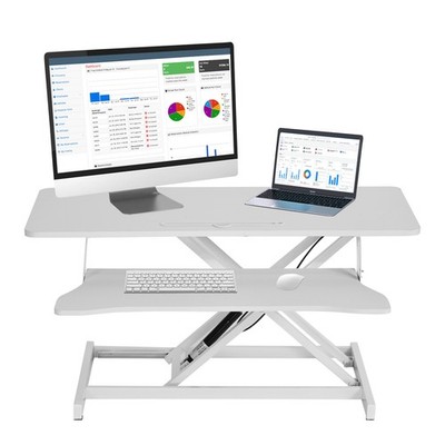 37'' Height Adjustable Home Office Desk Converter Computer Desk Riser