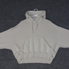 Nike Hoodie Womens XS Beige Phoenix Fleece Oversized Pullover Swoosh DJ7668-200