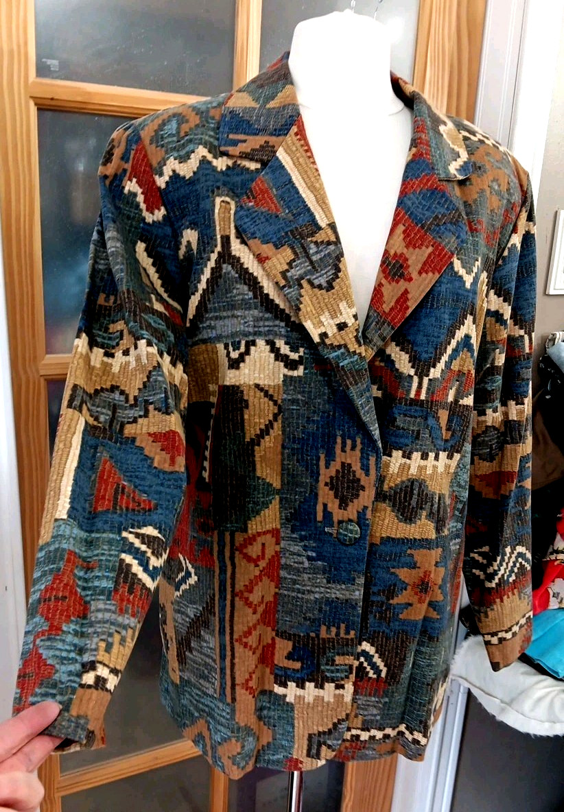 Vintage Blazer Willow Ridge Western Southwest Aztec Plus 18W Jacket Lightweight View 2