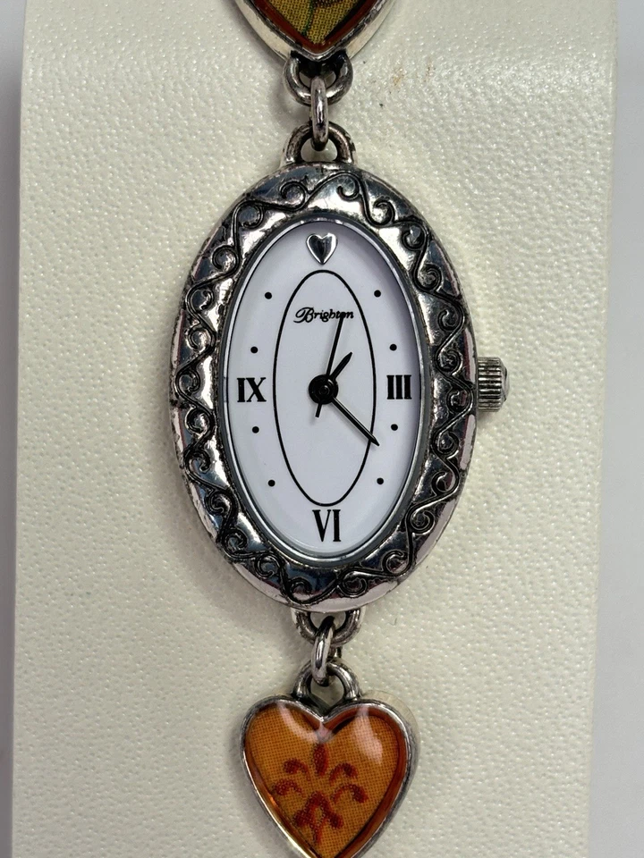 Брайтон Пикадилли женщины посеребренный сердце подвеска часы, винтажные подарки для нее - Изображение 2 из 4