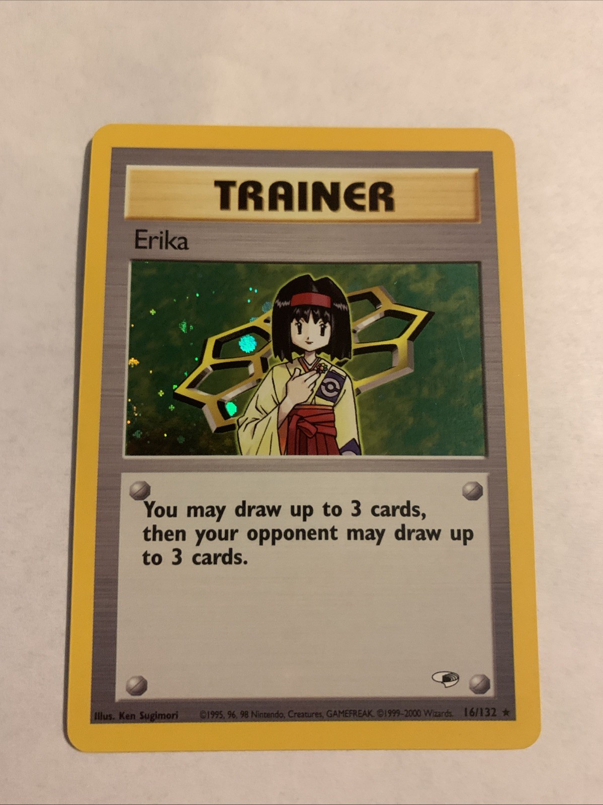 Pokémon TCG Erika 16/132 Gym Heroes Trainer Holo Rare Unlimited