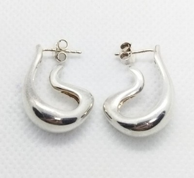 Robert Lee Morris Sterling Silver Modernist Ribbon Organic Swirl Post Earrings