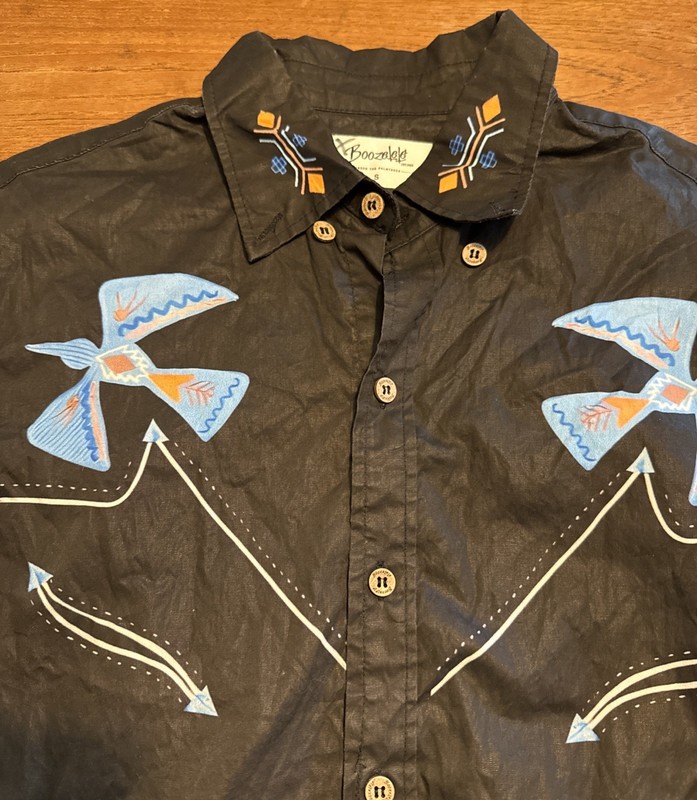 Boozelele Western Shirt Native American Bird Button Shirt Short Sleeve Men S
