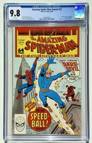 AMAZING SPIDER-MAN ANNUAL 22 * CGC 9.8 * 1st Speedball * MARVEL ROMITA 1988 NM+
